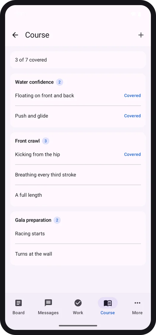 A class's course on Android