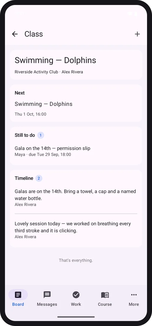 A class board on Android