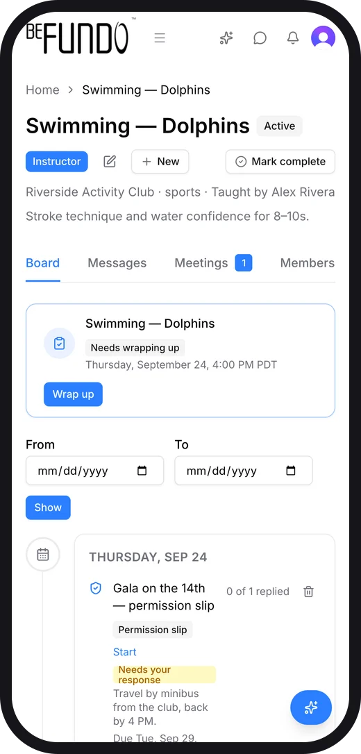 A class in a phone's browser