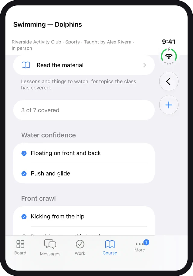 A class's course on iPhone Duo, folded