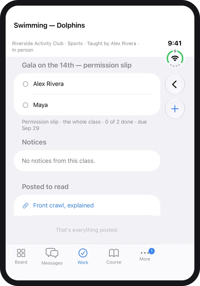 A class's work on iPhone Duo, folded