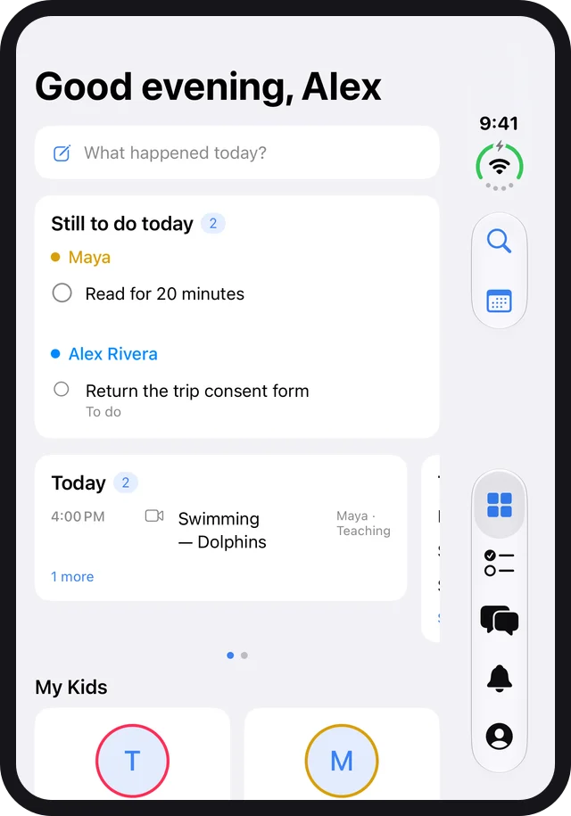 The dashboard on iPhone Duo, folded