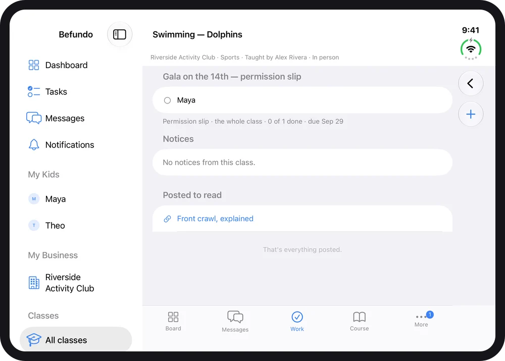 A class's work on iPhone Duo, unfolded